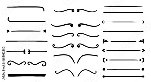 Dividers doodle sketch hand drawn handmade pencil pen marker art illustration graphic design line outline shape flourish ornament set