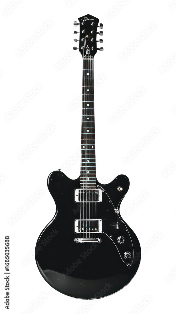 Naklejka premium PNG Retro electric guitar musical instrument.