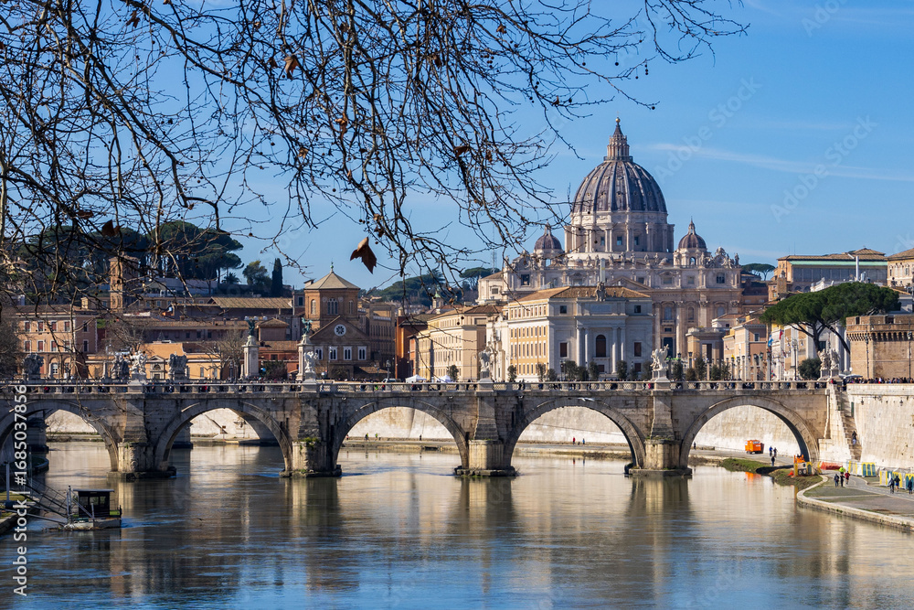 Fototapeta premium view of saint Peter's Basilica in Rome