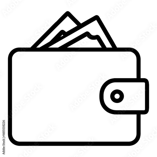 Wallet with money icon symbolizing finance savings payment cash income and economy