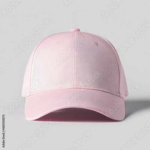 Front view of a pale pink baseball cap