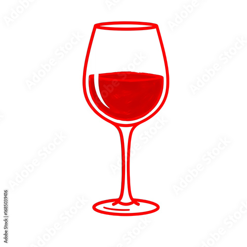 Glass of Red Wine Icon Illustration  Elegant Drinkware Symbol for Events or Celebrations