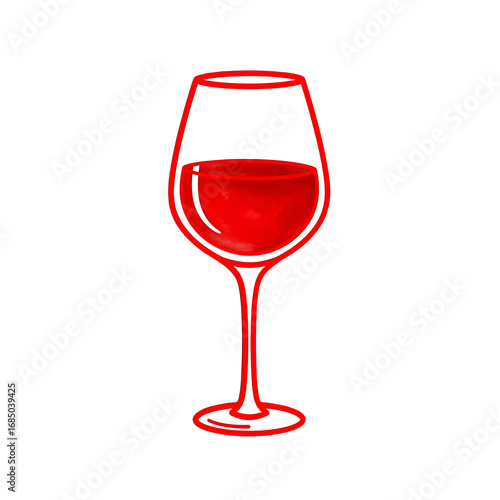 Glass of Red Wine Illustration Vector Graphic Design for Food and Beverage Marketing Materials