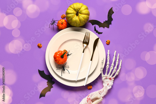 Table setting with pumpkins...