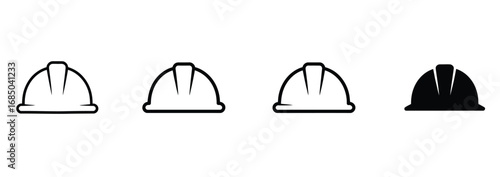 WebEssential hard hat icons symbolizing safety, construction, and industrial protection, perfect for project planning and professional site representation.