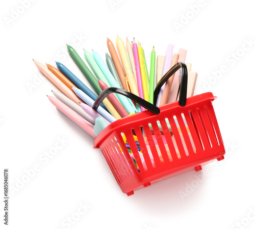 Shopping basket with school...