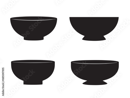Classic Bowl Silhouette Vector Icon Pack for Stock Artwork  
