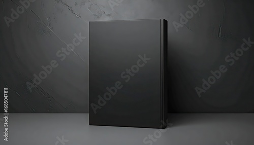 Blank Black Book Cover Mockup on Dark Background