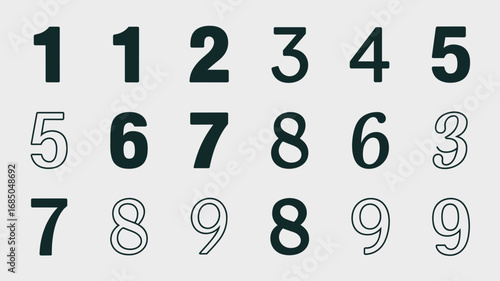 Flat date icon pack with bold italic and underline styles