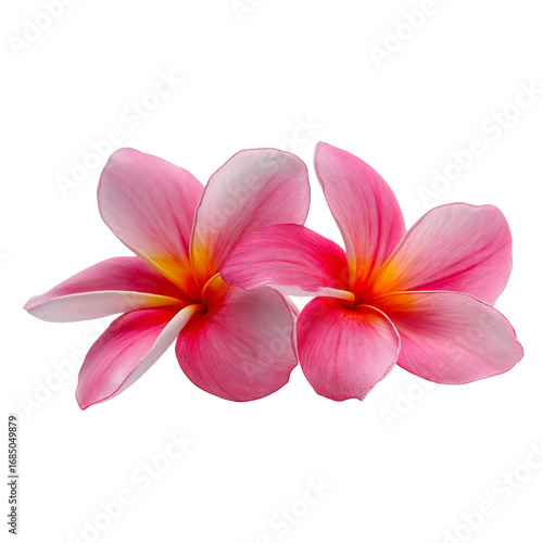 Beautiful Frangipani flower on transparent background, cutout