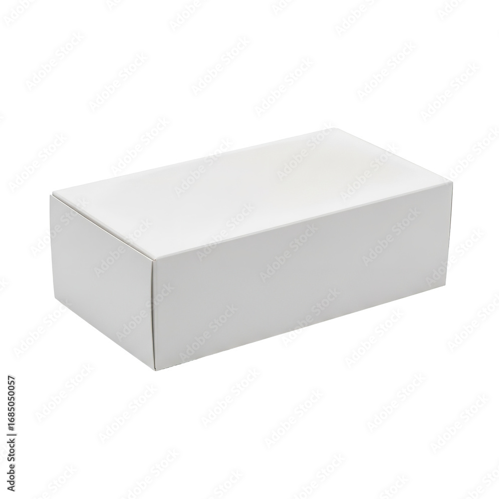 Fototapeta premium Photo of a plain white cardboard box, isolated on a transparent background