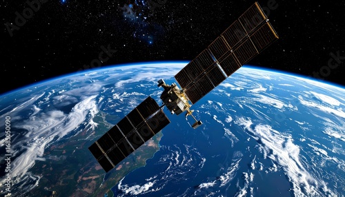 Fototapeta Naklejka Na Ścianę i Meble -  Satellite orbiting Earth