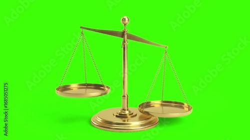SCALE UNBALANCED Golden SCALE UNBALANCED Copper SCALE UNBALANCED Animated scale 3d animation with green screen background 4 video for chroma key video editing