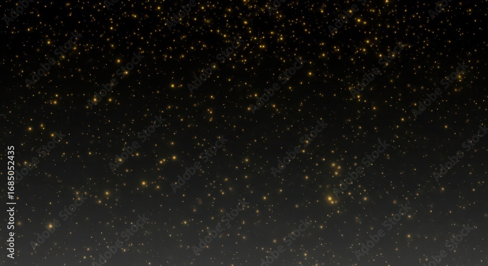 Fototapeta premium Dark background with falling gold glitter and sparkles