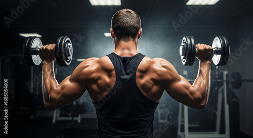 Muscular men engaged in intense weightlifting, showcasing strength and a fit body. Exercise and sport for a healthy lifestyle.