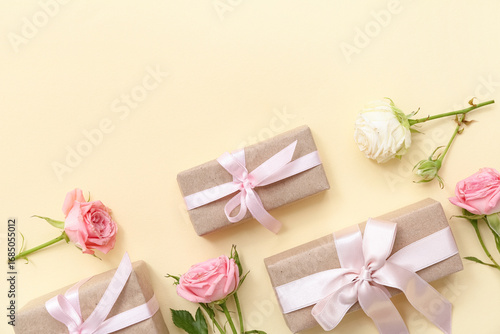 Elegant wrapped gift boxes ...