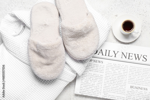 White slippers with cup of ...