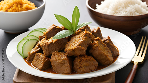Duck Rendang, Made with duck meat, which has a richer flavor than chicken.