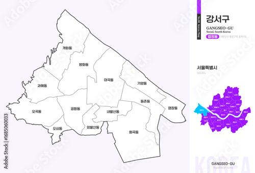 서울특별시 강서구 법정동 윤곽선 지도