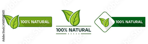 Natural Product Labels Green Leaf Organic Tag Set