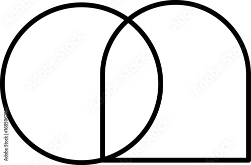 Minimalist vector icon Easter line art depicting the empty tomb of Jesus Christ after his resurrection, symbolizing hope logo, new life, and the christian faith