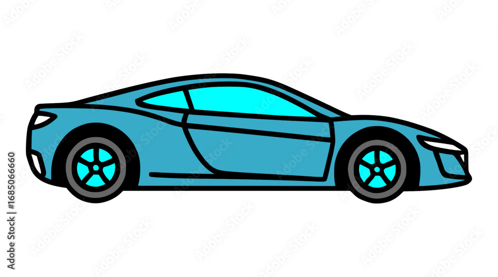 Vector line art illustration Of A Sports Car. Vector line art illustration Of A Sports Car.