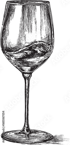 Wine glass illustration on a white background. This vector illustration can be used in any size you like for advertising, logos, and other work.