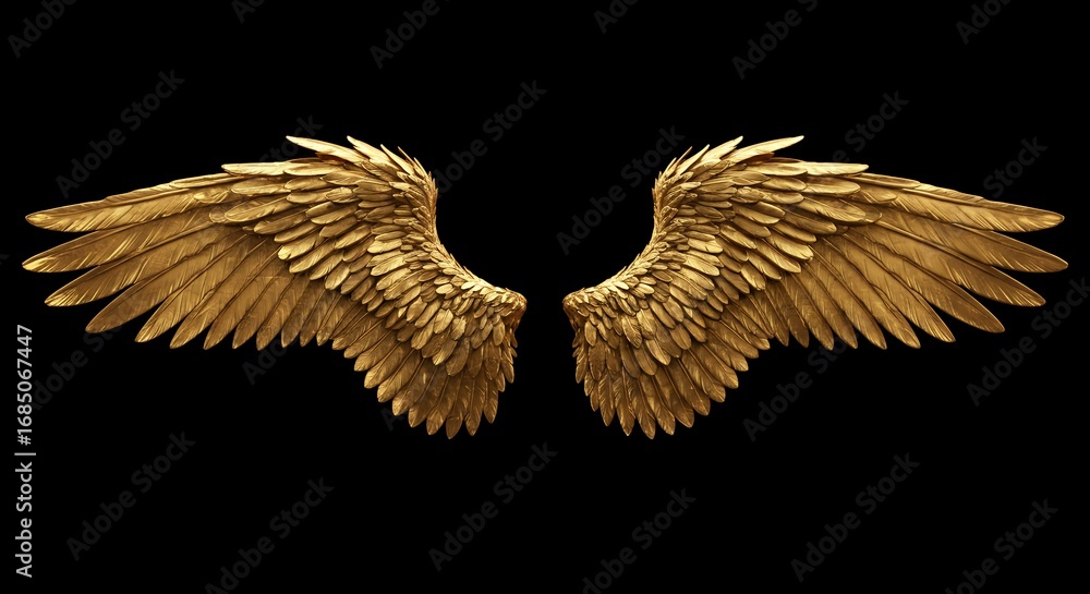 Fototapeta premium Pair of golden angel wings
