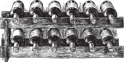 Wine rack machine illustration on a white background. This vector illustration can be used in any size you like for advertising, logos, and other work.