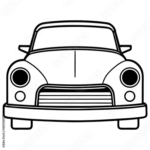 Vintage Car Front — Minimal Line Art