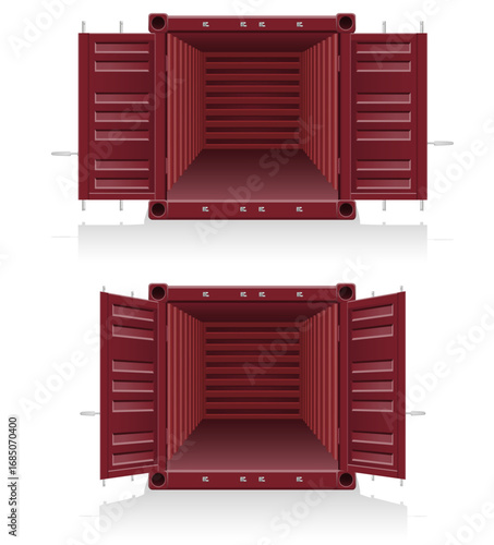 metal cargo container for long distance commercial transport by sea or rail cartoon stock vector illustration isolated on white background