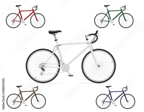 bicycle for leisure and sports cartoon stock vector illustration isolated on white background