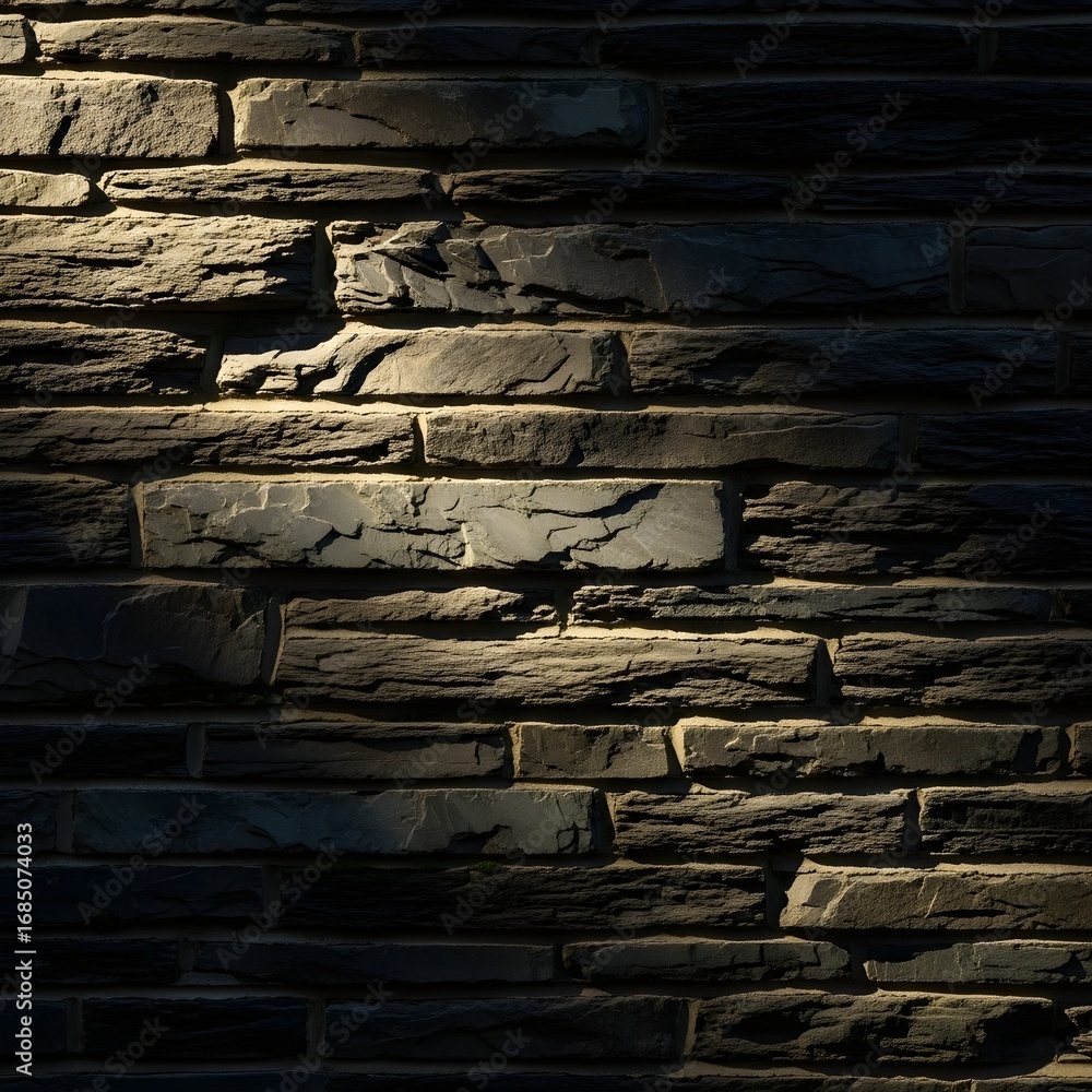 Fototapeta premium Slate Wall in the Light - This is a simple, accurate translation. It's great for a technical or descriptive context.