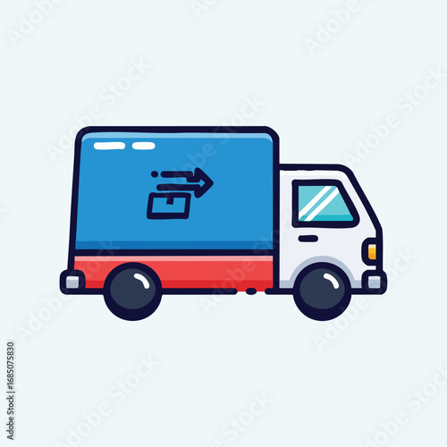 Wallpaper Mural Cartoon delivery truck icon illustration. A flat design style vehicle showcases transportation and logistics. A symbol for shipping, e-commerce, and fast delivery services Torontodigital.ca