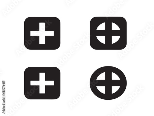 Sacred Cross Symbol Pack Created in Minimal Vector Silhouette Style