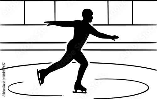Elegant figure skating vector silhouette. Perfect for sports illustrations, winter graphics, and artistic designs