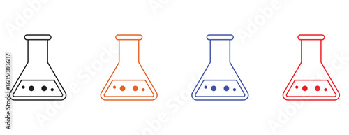Chemical Laboratory Glassware and Test Tube Icons