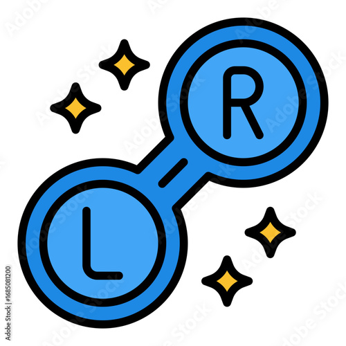 Contact lens icon. Eye lens symbol. Vision correction and optometry collection. Filled Line Icon
