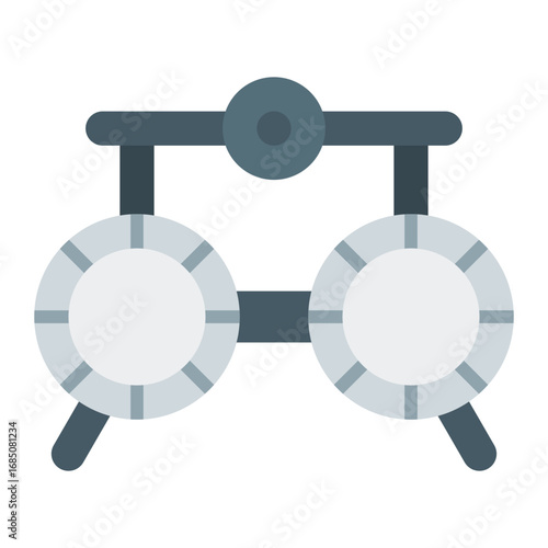 Trial frame icon. Eye test glasses symbol. Optometry and vision correction collection. Flat Icon