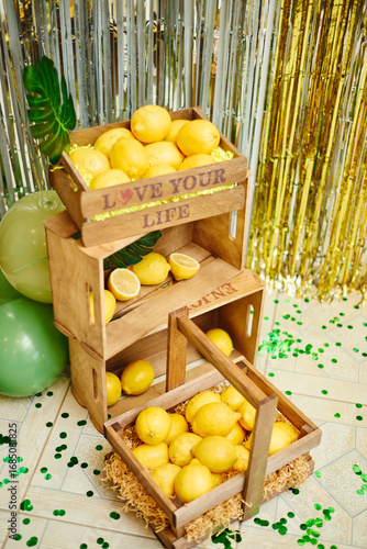 lemons in boxes