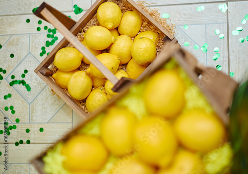 lemons in boxes