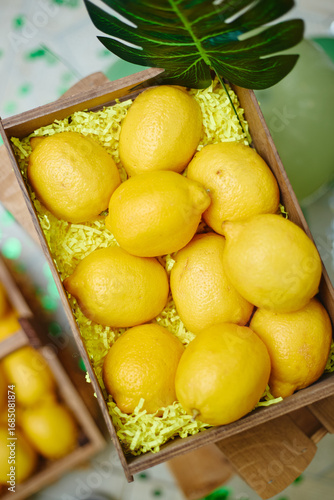 lemons in boxes