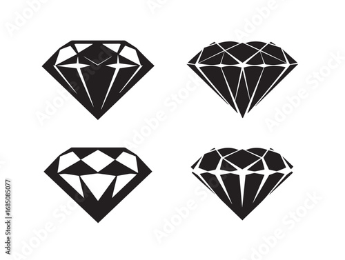 Stylish Diamond Outline Symbol with Clean Silhouette Design