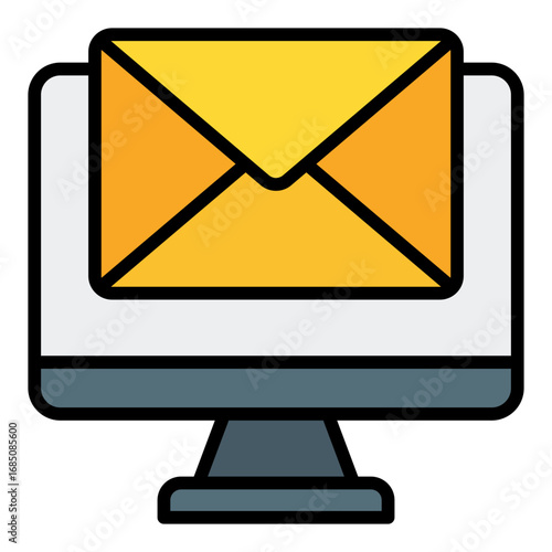 Electronic mail icon. Email symbol. Postal service and digital communication collection. Filled Line Icon