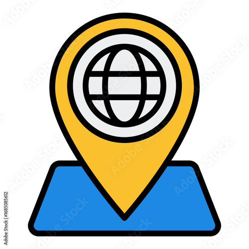 Destination icon. Location symbol. Postal service and delivery point collection. Filled Line Icon