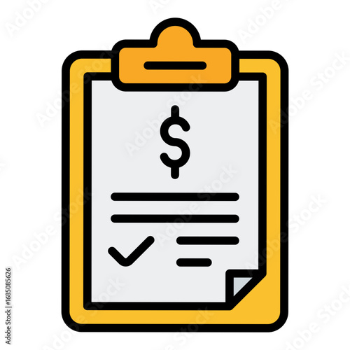 Checklist icon. Delivery list symbol. Postal service and package tracking collection. Filled Line Icon