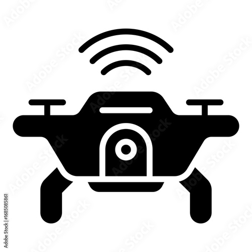 Drone icon. Air delivery symbol. Modern postal service and package transport collection. Glyph Icon