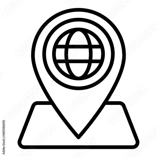 Destination icon. Location symbol. Postal service and delivery point collection. Line Icon