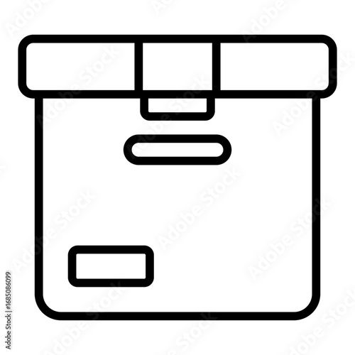 Package icon. Parcel box symbol. Postal service and delivery collection. Line Icon