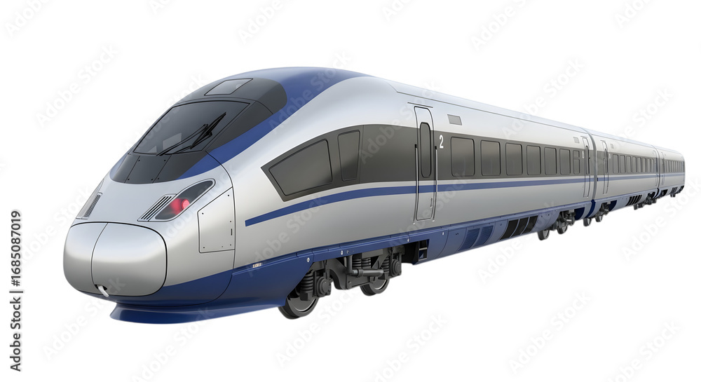 Fototapeta premium Modern high speed train isolated on transparent background